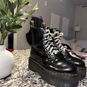 Dr. Martens Black Platform Combat Boots